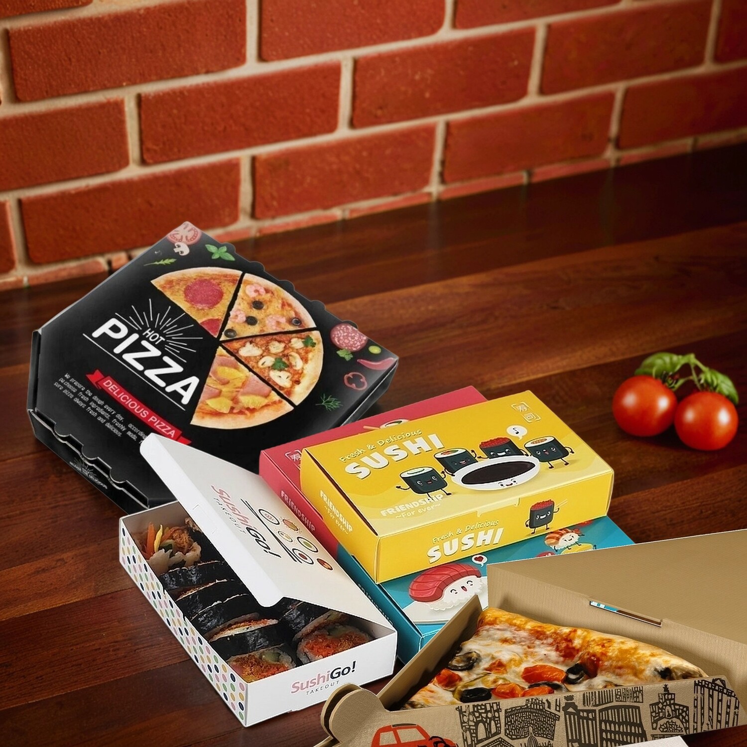 КОРОБКИ ПИЦЦА,СУШИ,РОЛЛЫ,ВОК&nbsp;